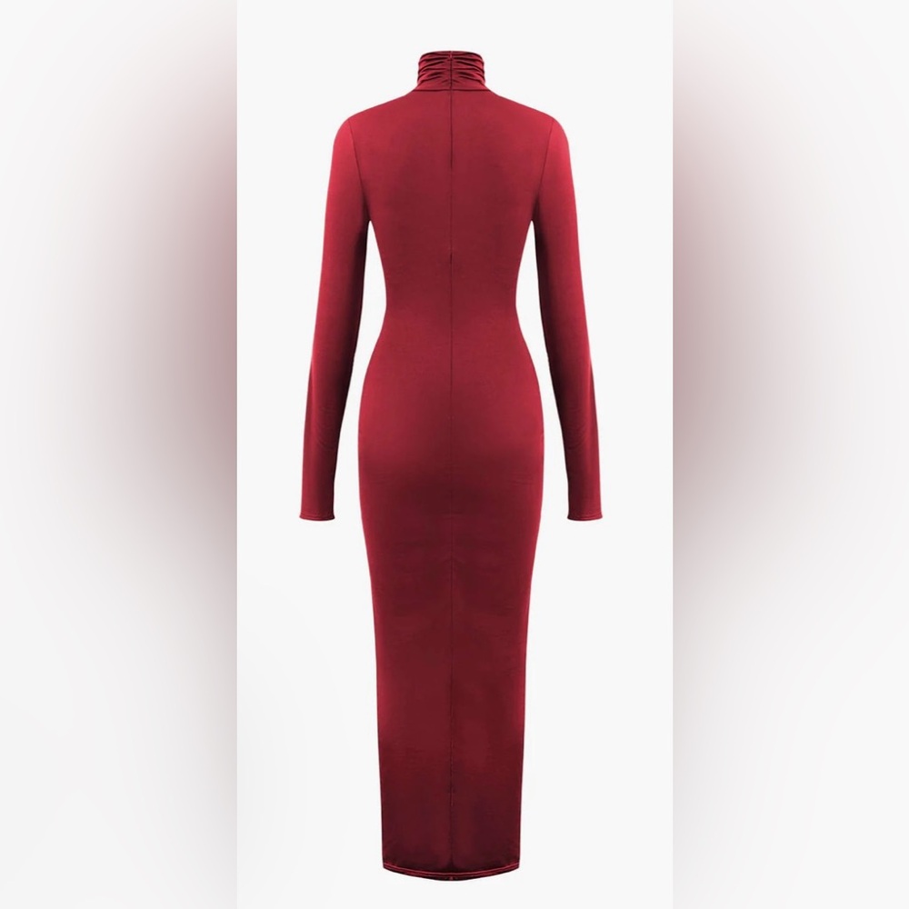 Long sleeve high neck maxi dress